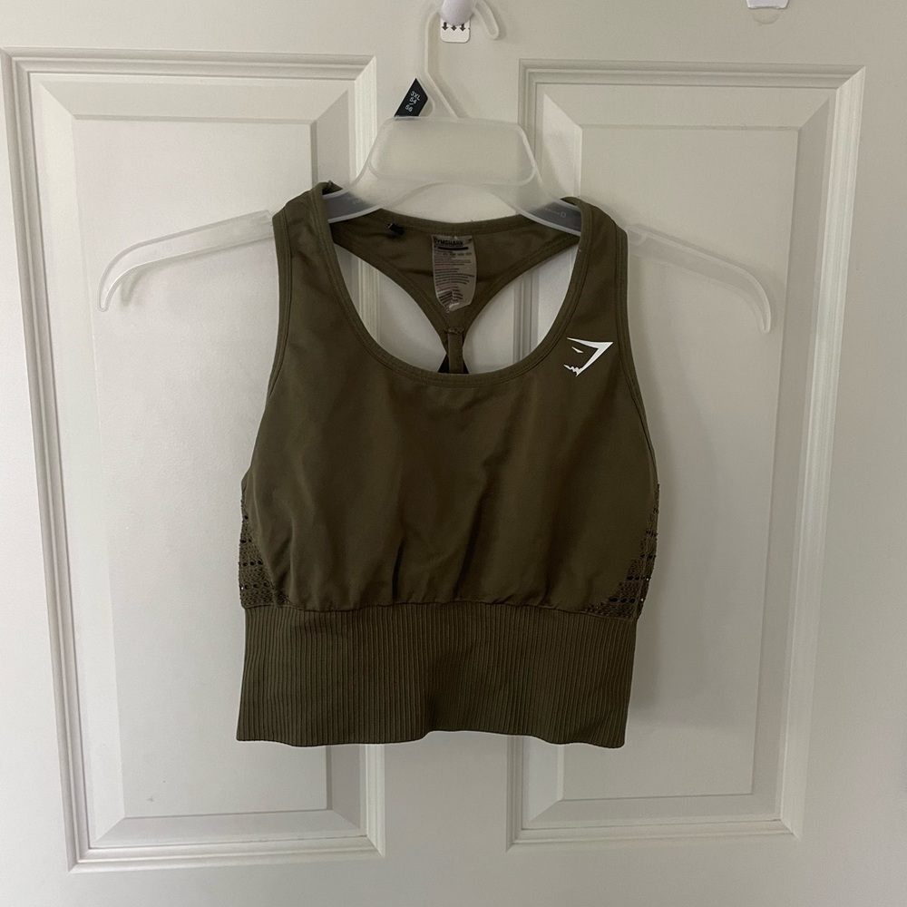 Green GYMSHARK Sportsbra Size Medium